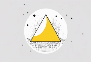 simple sunshine made of black dots with a triangle incorporated somewhere tattoo idea