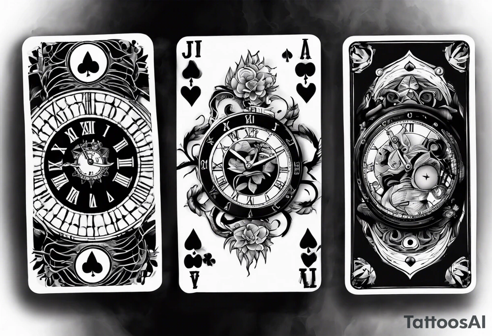 4 cartes poker
Une vieille horloge tattoo idea