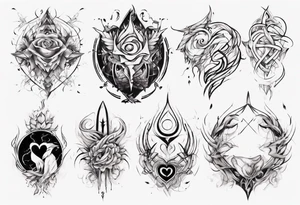 modern tattoo of 
 that represents the spiruality of
, love and unity tattoo idea