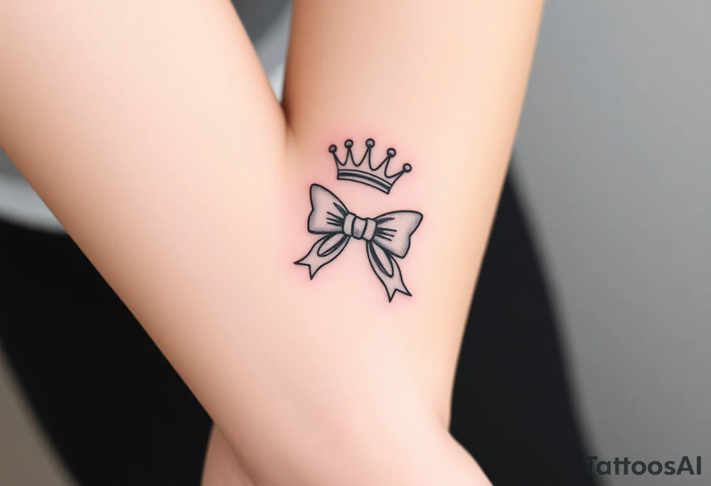 Bows and crown tattoo idea