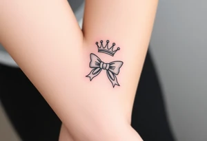 Bows and crown tattoo idea