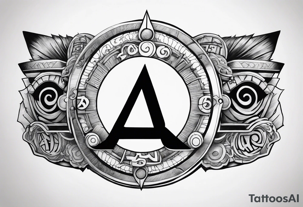 A naruto headband with the letters AR in the middle tattoo idea