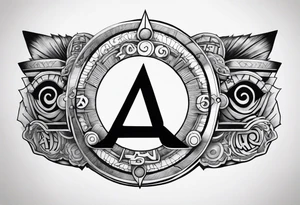 A naruto headband with the letters AR in the middle tattoo idea