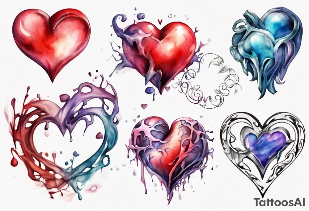 3d heart tattoo idea