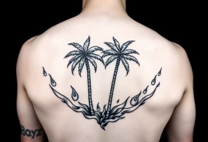Zoe BOYZ with palm trees and flames tattoo idea