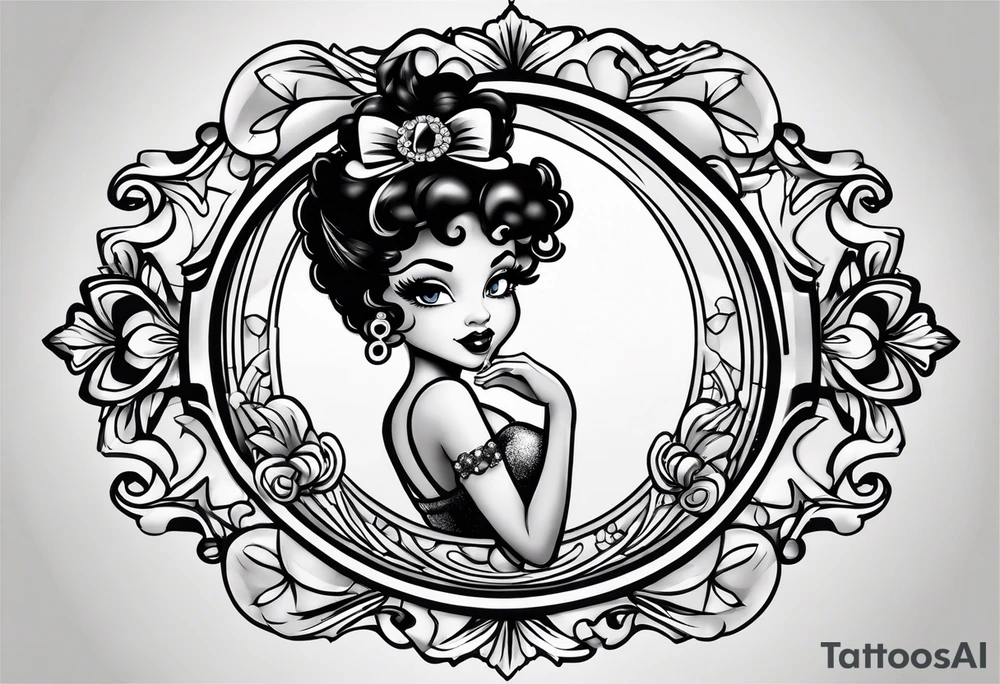 Black betty boop tattoo idea