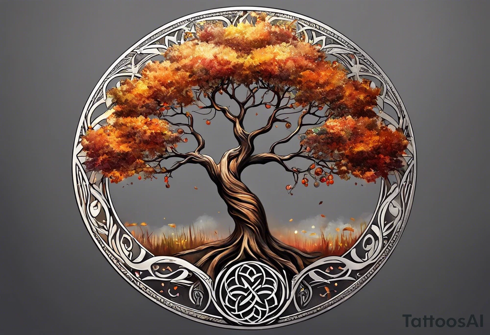 A Tree of Life in a circular design. The Dates 12.02.1985 and 21.02.1987 should be part of the tattoo, too. tattoo idea