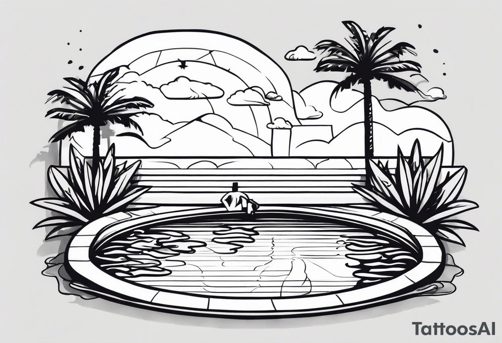 chillin at the pool tattoo idea