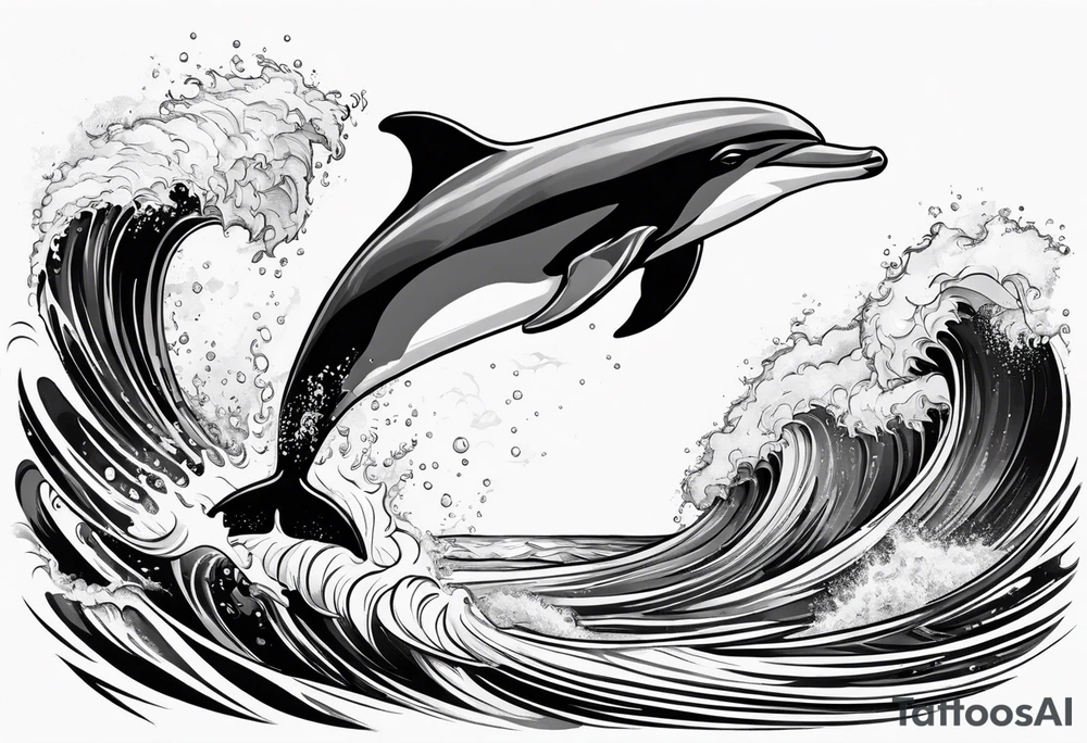 dolphin jumping out the ocean tattoo idea