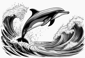dolphin jumping out the ocean tattoo idea