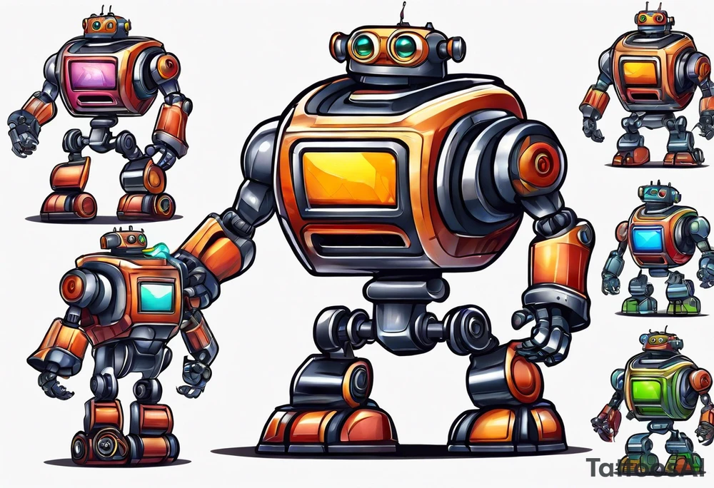 charging robot tattoo idea