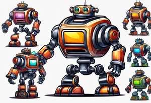 charging robot tattoo idea