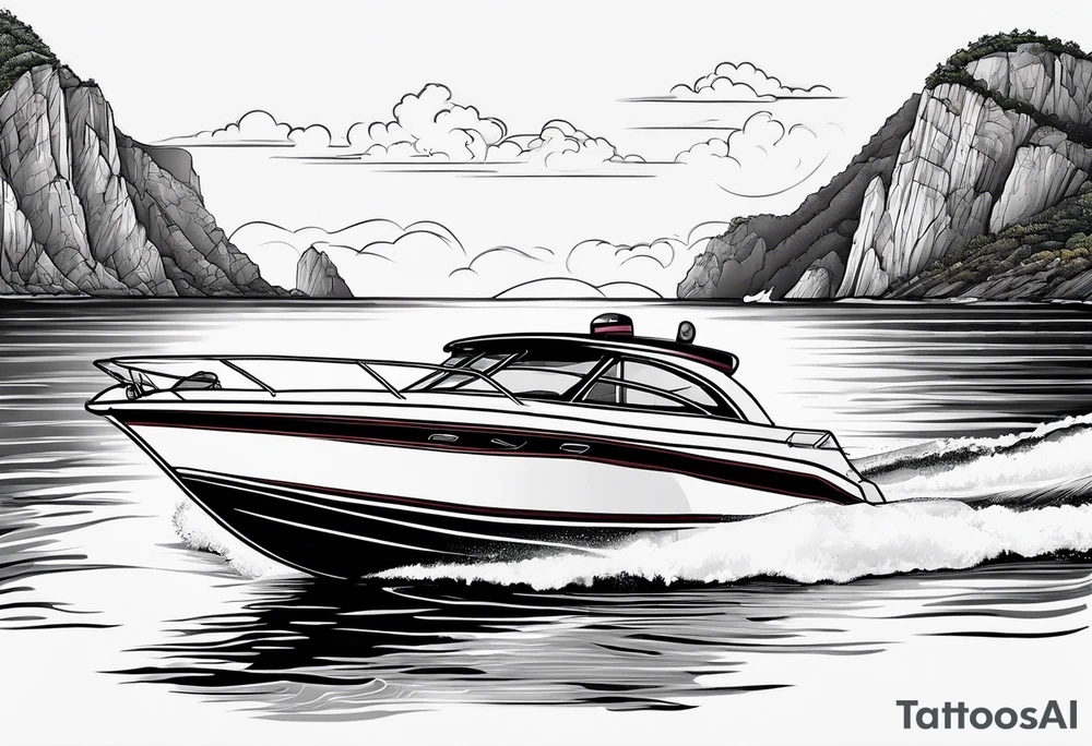 Speed Boat to island of capri tattoo idea