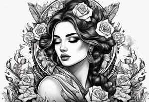 Ugl. Woman waking from her grave as a new beautiful woman tattoo idea