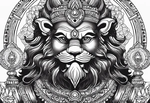 Narasimha holding God laxmi tattoo idea