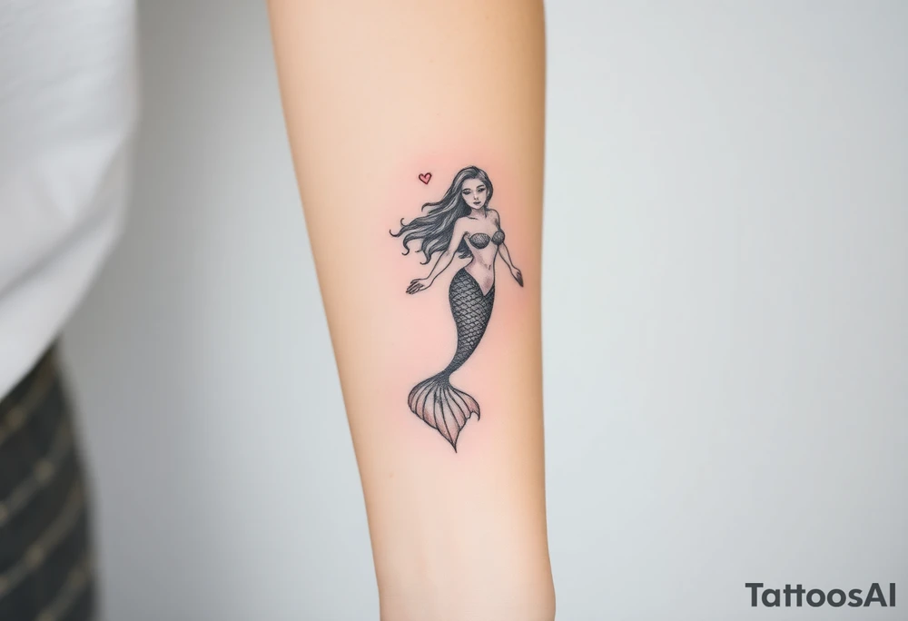 Realistic tattoo on forearm of a mermaid tattoo idea