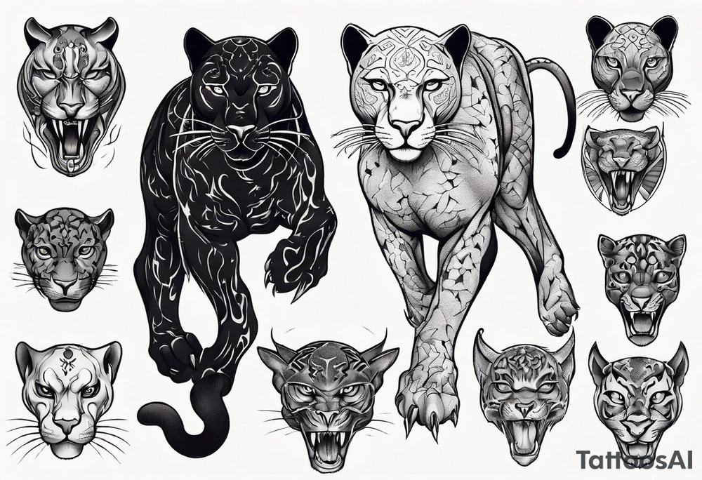 Panther body tattoo idea
