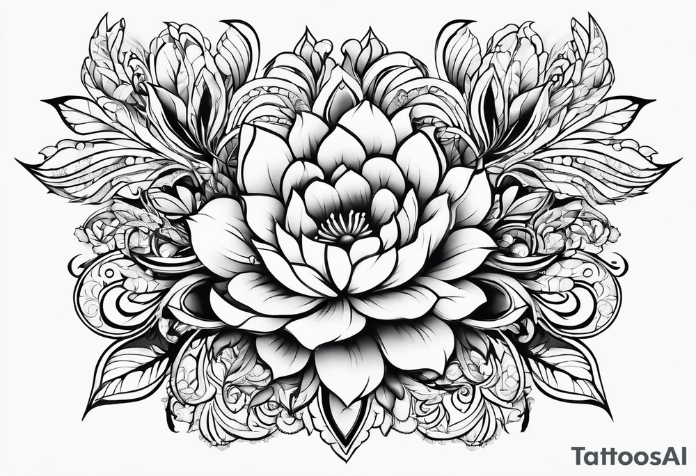 ornaments of flowers tattoo idea