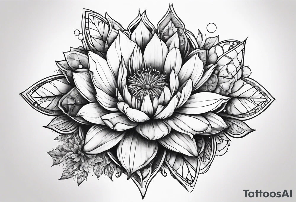 Cosmic space flower tattoo idea