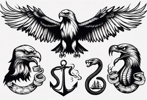 An eagle fights with a snake tattoo idea