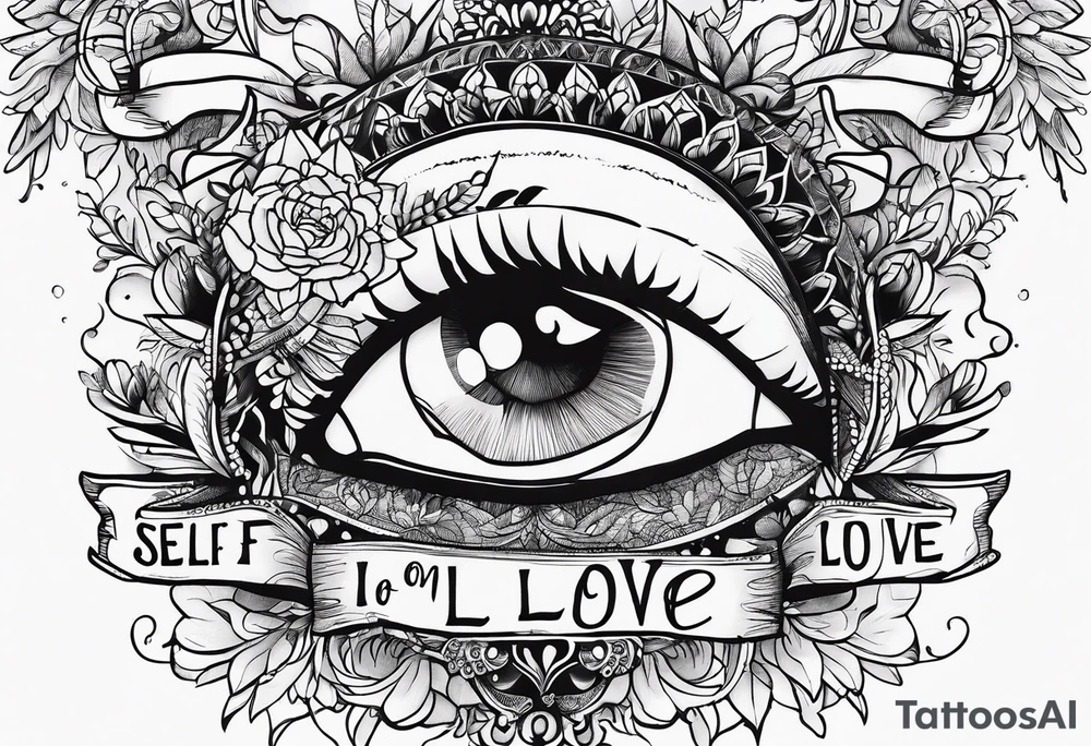 Small tattoo of a quote about self love in cursive only words tattoo idea