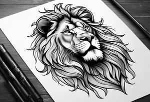 lion tattoo and popular background tattoo idea
