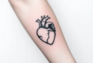 Heart and moon combination tattoo idea