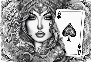 “Timafer” words with deck of cards and magic tattoo idea