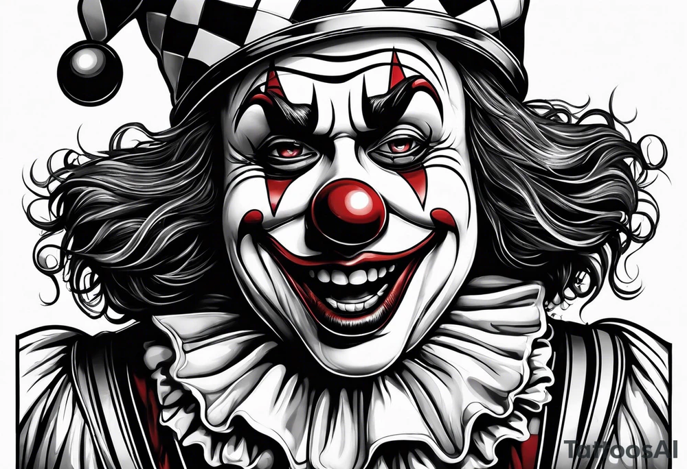 Sad clown happy clown tattoo idea