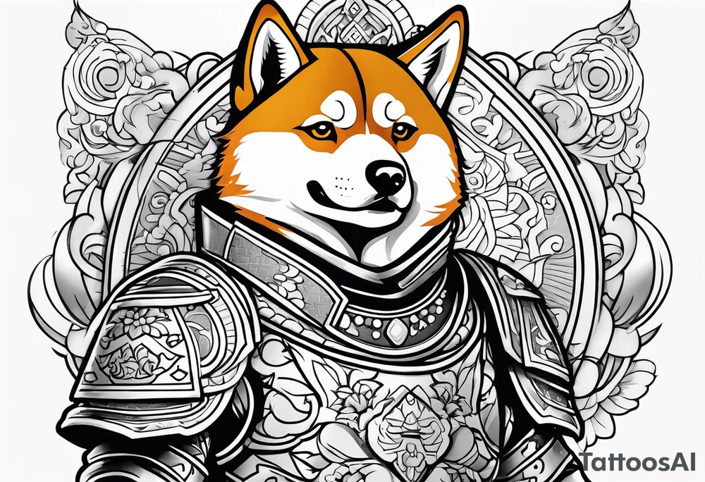 Shiba inu  japanese warrior armor tattoo idea