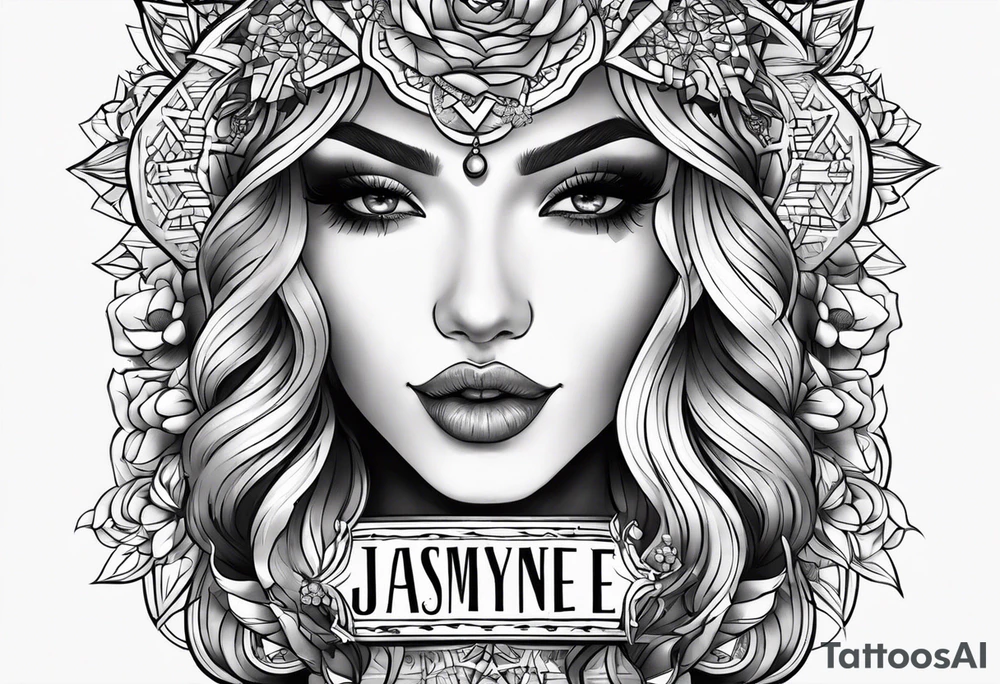 I want you to create me a tattoo with a name Jasmyne tattoo idea