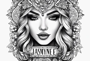 I want you to create me a tattoo with a name Jasmyne tattoo idea