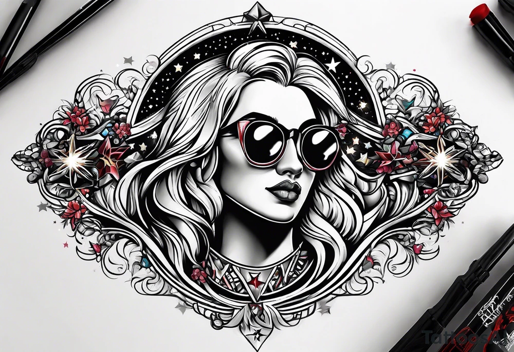 The name Drew with stars tattoo idea