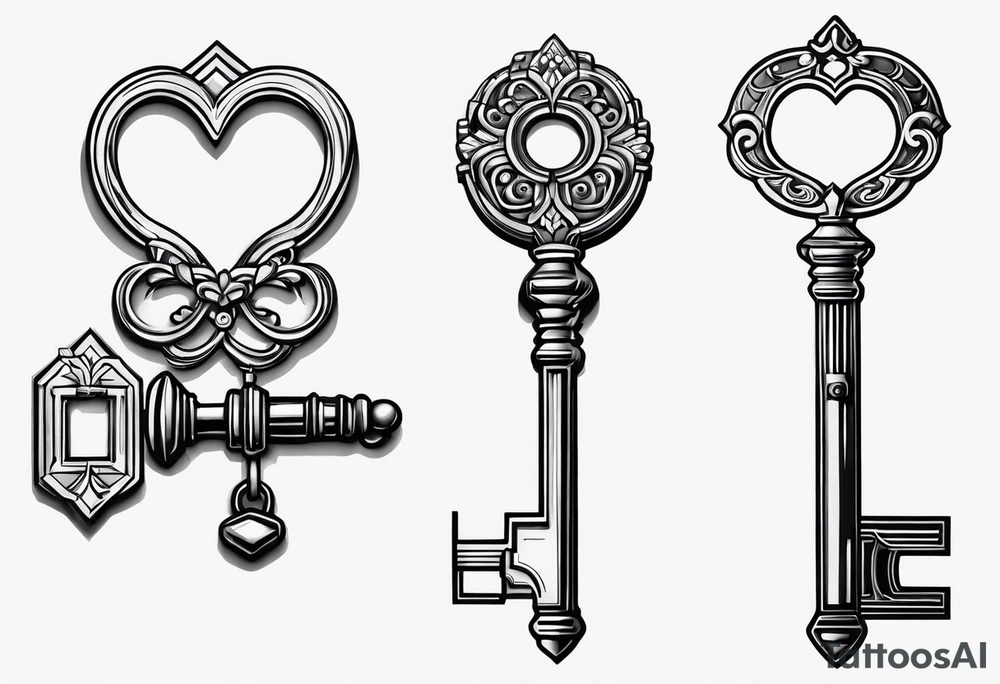 a very little set of keys just lines for a tattoo no bigger than 3cm tattoo idea