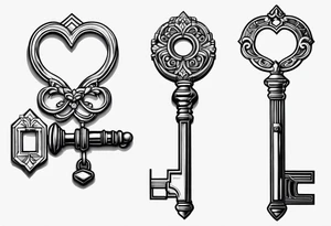 a very little set of keys just lines for a tattoo no bigger than 3cm tattoo idea