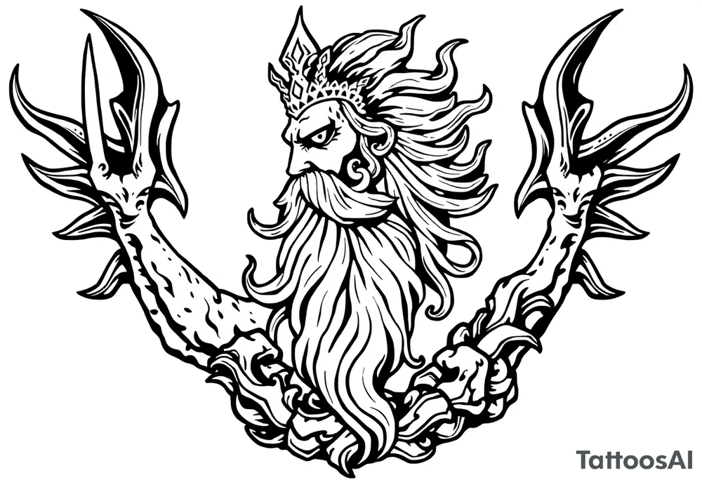 god of sea tattoo idea