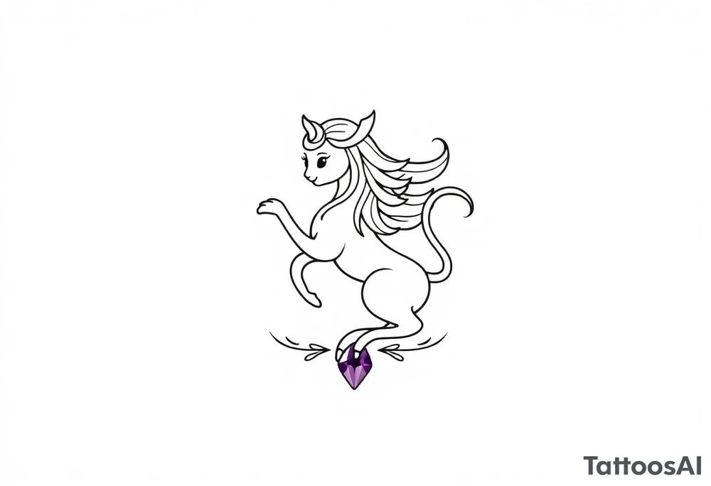Zodiac sign Aquarius amethyst birthstone mother of 3 girls loves animals tattoo idea