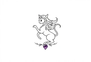 Zodiac sign Aquarius amethyst birthstone mother of 3 girls loves animals tattoo idea