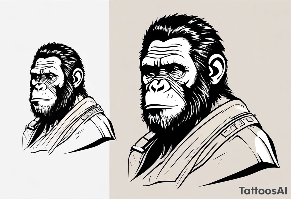 Caesar from the movie planet of the apes tattoo idea