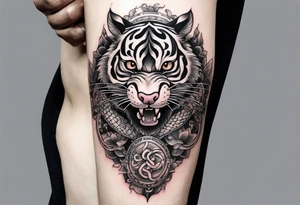 Shoulder tattoo Korean  with a Rat, pig, tiger, dog, snake tattoo idea