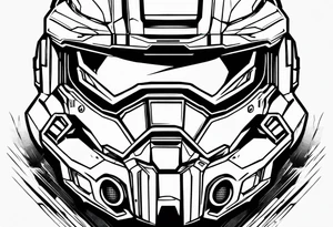 Master chief helmet through a energy sword tattoo idea