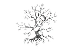 Racine arbre de vie bébé tattoo idea