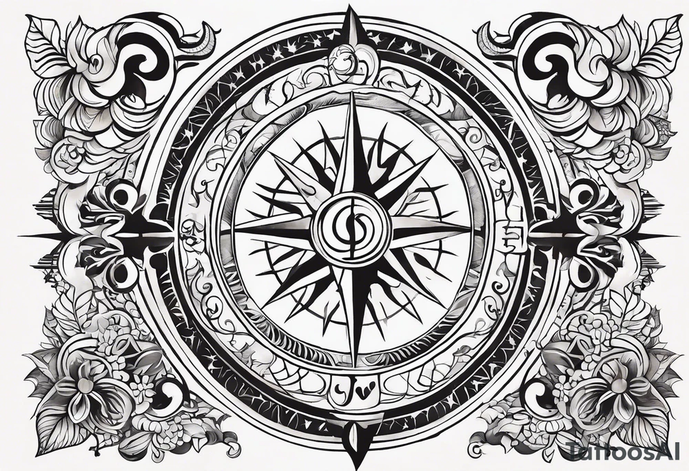 incorporating symbols of travel like a compass or a world map, alongside imagery that represents joy and happiness, such as a smiling sun or playful clouds? These elements can complement Lord Shiva in a dynamic and uplifting tattoo design, reflecting your adventurous spirit and positive outlook on life. tattoo idea