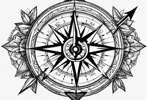 Compass with an arrow tattoo idea