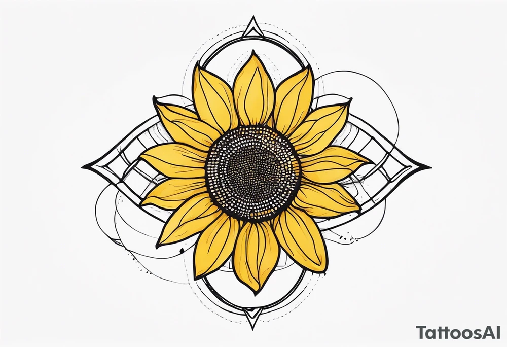 Sunflower infinity symbol tattoo idea