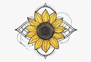 Sunflower infinity symbol tattoo idea