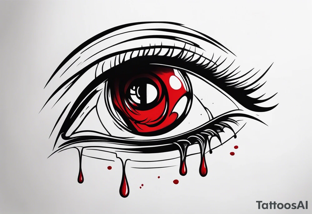 Blood crying eye tattoo design tattoo idea