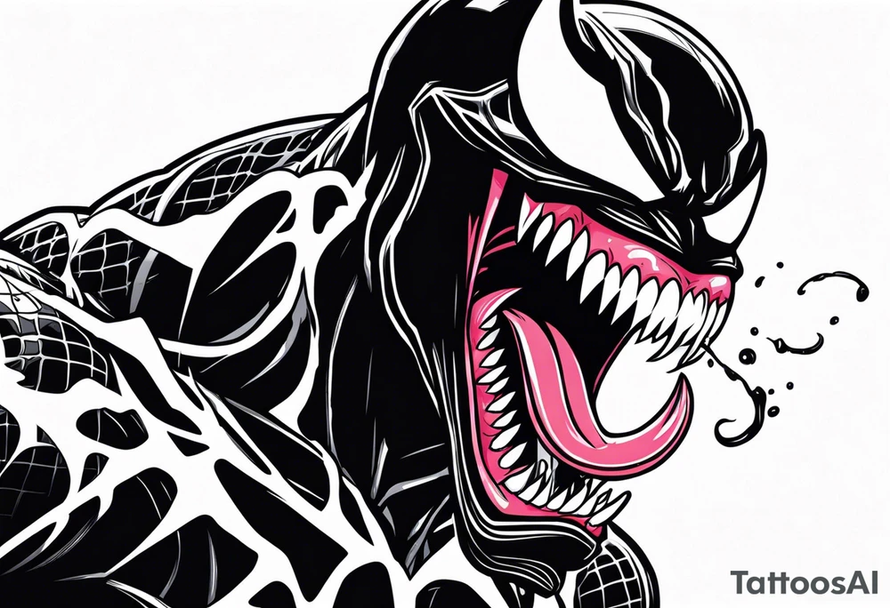 Comic character venom eating head tattoo idea