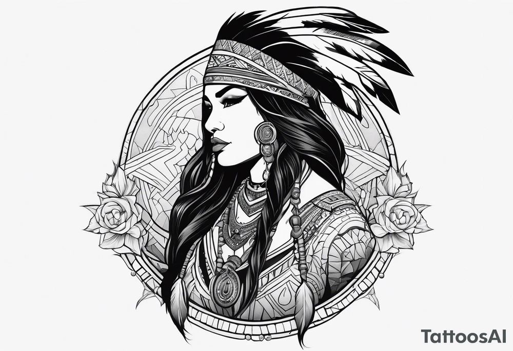 valkrye, kali, pirate, goddess, native american, looking right, wing tattoo idea valkrye, kali, pirate, goddess, native american, looking right, wing tattoo idea