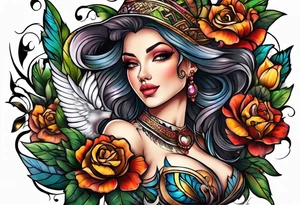 big breast tattoo idea